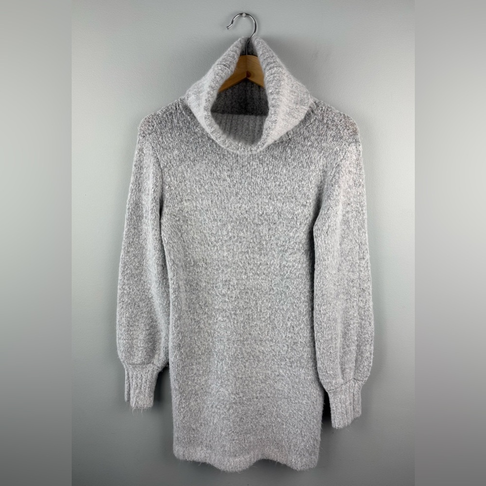 Guess Light Gray Cowl Neck Tunic Sweater